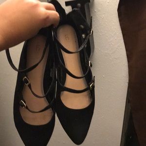 Black strap flats